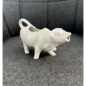 White Cow With Bell Creamer Ceramic Vintage Farmhouse Country Decor Porcelain